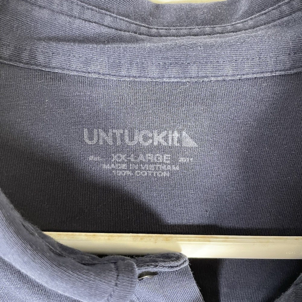 Untuckit Men's 100% Cotton Navy Blue Long Sleeve Button Down Shirt Size XXL - Picture 2 of 6